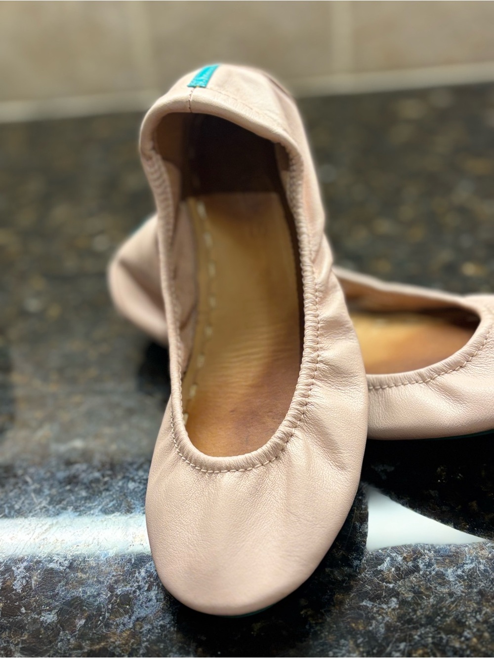 TIEKS Women’s Ballet Flats - Blush Pink Leather